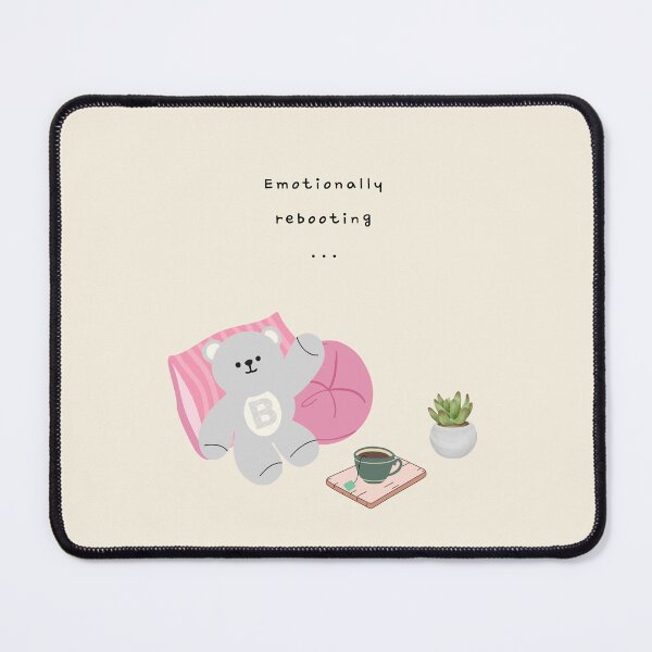 Item preview, Emotionally Rebooting... – Gentle Bear Mood ( Beige Background ) designed and sold by mintmono-studio.
