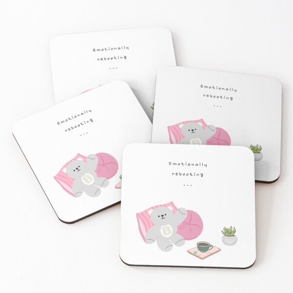 Item preview, Emotionally Rebooting... – Gentle Bear Mood ( White / Transparent Background ) designed and sold by mintmono-studio.