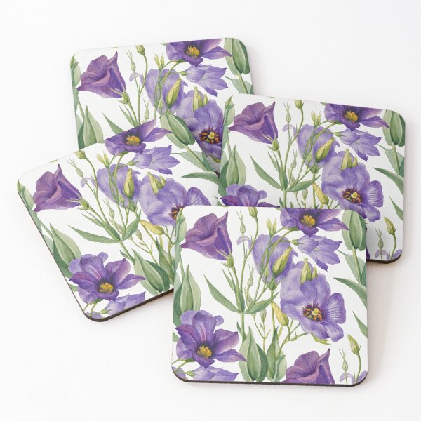 Item preview, Violet Purple Lilac Bellflowers & Green Leaves designed and sold by CatyArte.