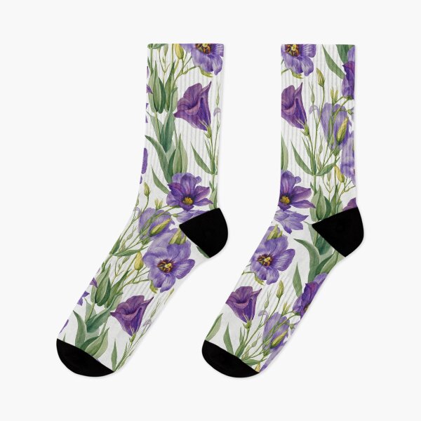 Item preview, Violet Purple Lilac Bellflowers & Green Leaves designed and sold by CatyArte.