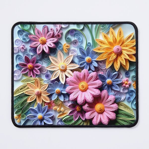 Item preview, 3-D Floral Digital Art In Pink, Yellow, Blue designed and sold by DEC02.