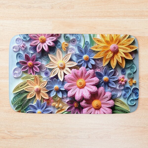 Item preview, 3-D Floral Digital Art In Pink, Yellow, Blue designed and sold by DEC02.