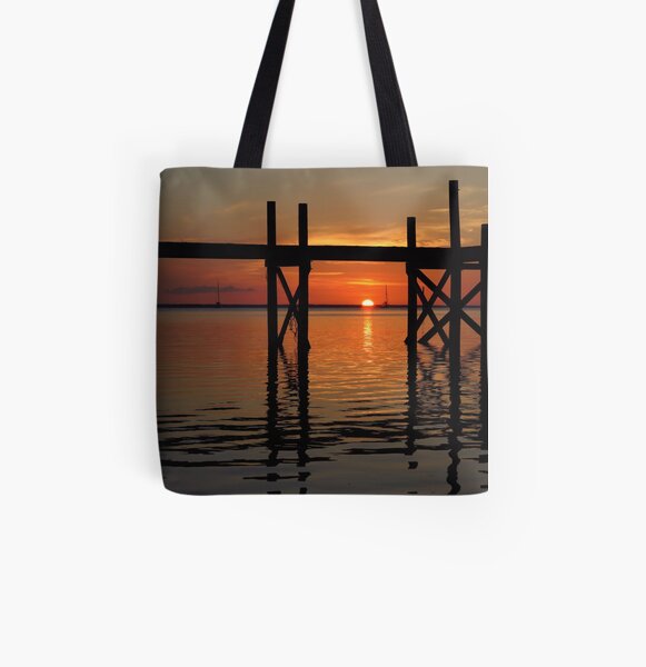 Other Shore Dock at Sunset All Over Print Tote Bag