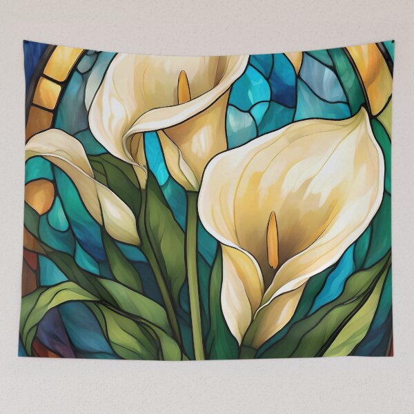 Item preview, Fantasy Calla Lily Flowers in Stained Glass designed and sold by Ciervo Primavera.