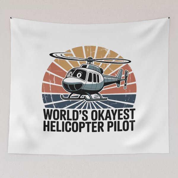 Item preview, World’s Okayest Helicopter Pilot, Funny Aviation Gift for Heli Pilots Classic T-Shirt  designed and sold by podlook.