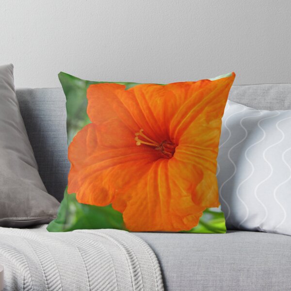 Orange Flower Throw Pillow