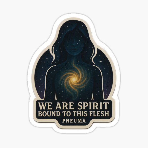 Item preview, We Are Spirit Bound to This Flesh – Pneuma Cosmic Sticker designed and sold by kitsune3030.