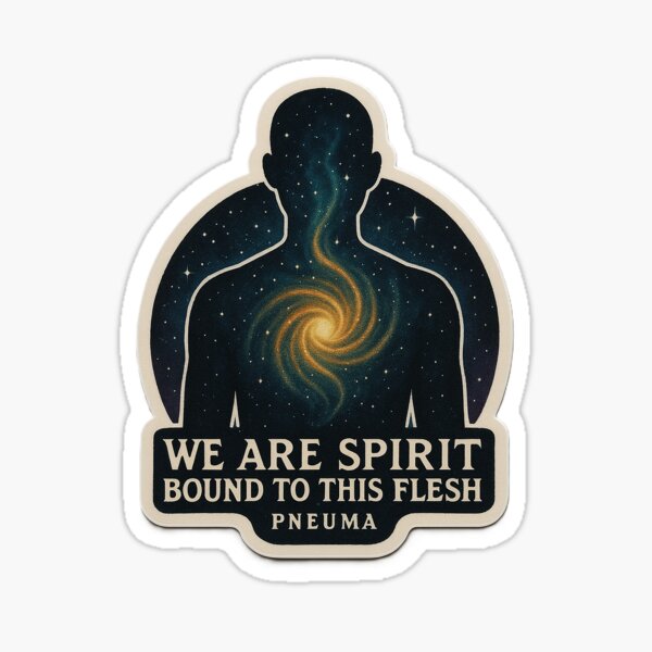 Item preview, We Are Spirit Bound to This Flesh – Pneuma Cosmic Sticker designed and sold by kitsune3030.