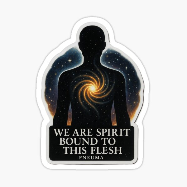 Item preview, We Are Spirit Bound to This Flesh – Pneuma Cosmic Sticker designed and sold by kitsune3030.