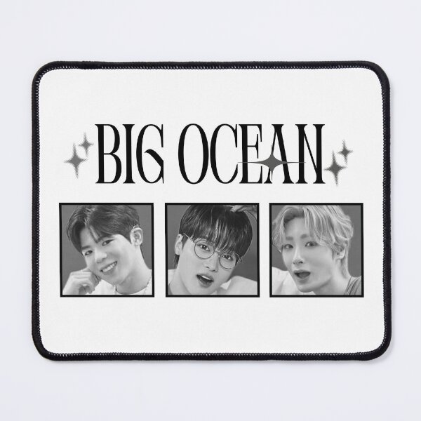 Item preview, Big Ocean Members Kpop Group Black and White Collage Design designed and sold by HELL0WBELLO.