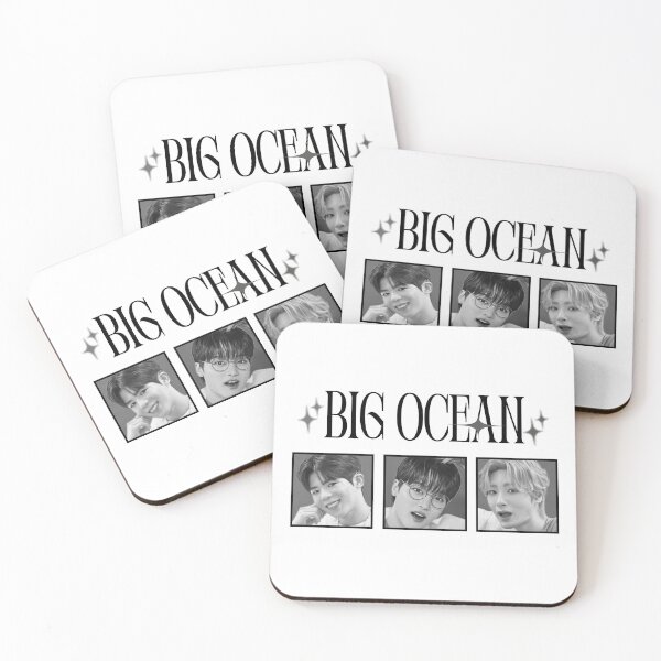 Item preview, Big Ocean Members Kpop Group Black and White Collage Design designed and sold by HELL0WBELLO.