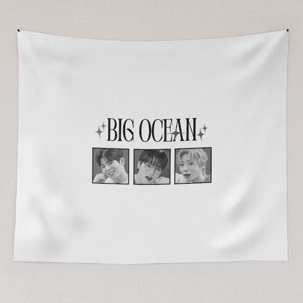 Item preview, Big Ocean Members Kpop Group Black and White Collage Design designed and sold by HELL0WBELLO.