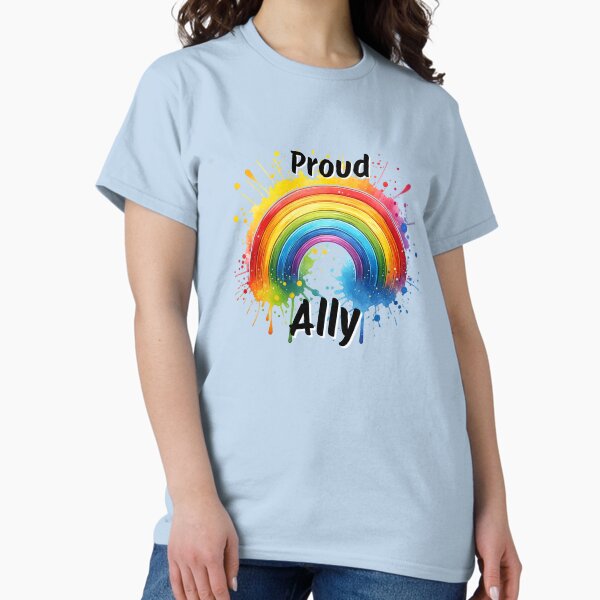 Vista previa del artículo con la obra «orgulloso aliado LGBTQ+», diseñado y vendido por paintedblackcat.