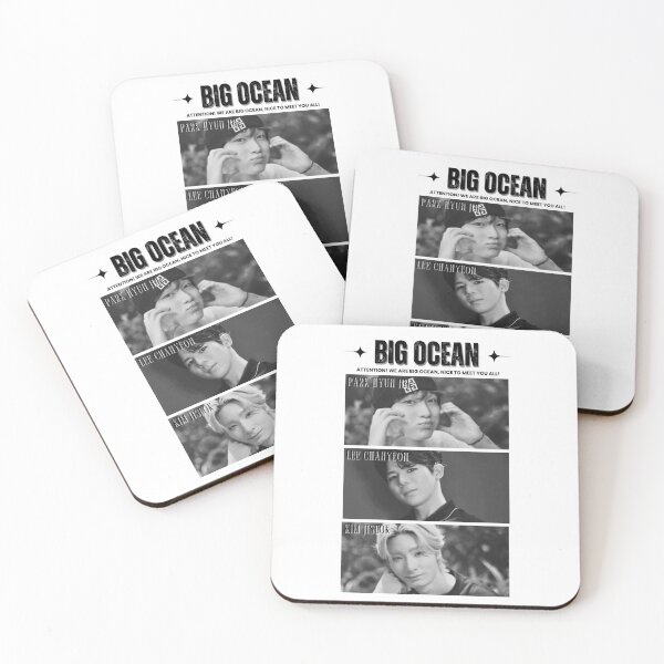 Item preview, Big Ocean Kpop Group Members Black and White Collage Design designed and sold by HELL0WBELLO.