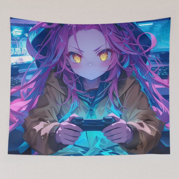 Item preview,  Schwi Dola No Game No Life Neon Cyber Strategy Gaming Focus Anime designed and sold by HumbertoValveno.
