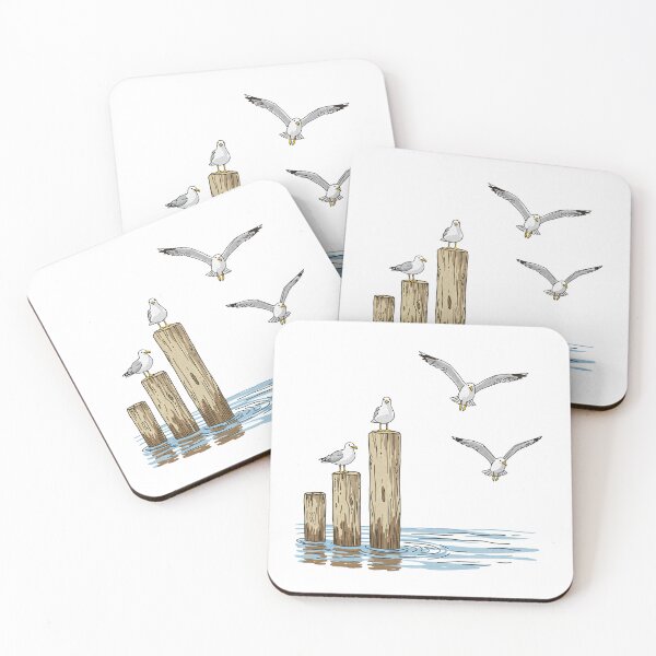 Item preview, Seagulls on Pilings designed and sold by TeeARTHY.