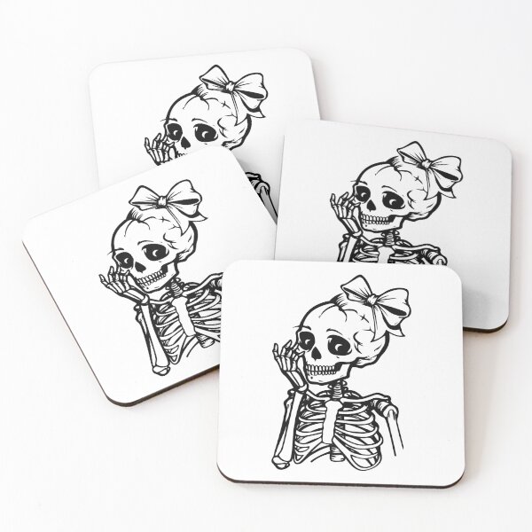 Item preview, Cute Sassy Skeleton with Bow | Girly Goth Halloween Line Art designed and sold by inkoutninja.