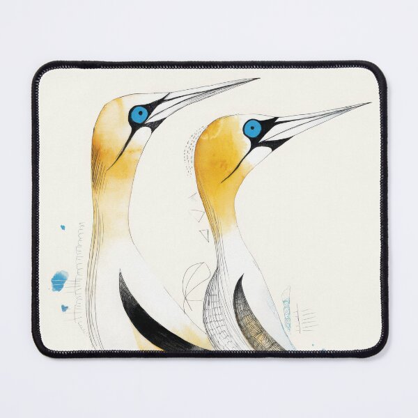 Item preview, Minimalist Gannet New Zealand Bird Art with Gold and Blue Details designed and sold by dawnleblanc55.