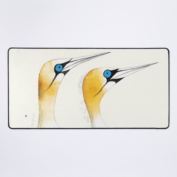 Item preview, Minimalist Gannet New Zealand Bird Art with Gold and Blue Details designed and sold by dawnleblanc55.