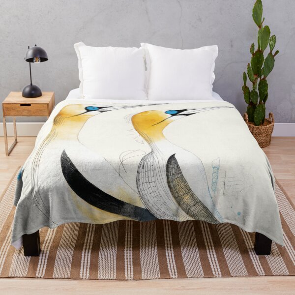 Item preview, Minimalist Gannet New Zealand Bird Art with Gold and Blue Details designed and sold by dawnleblanc55.