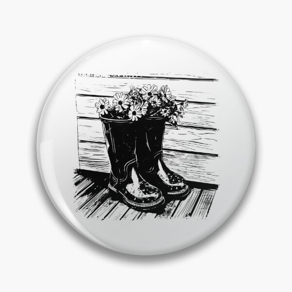 Item preview, Flower-Filled Rain Boots | Rustic Country Farmhouse Garden Art designed and sold by inkoutninja.