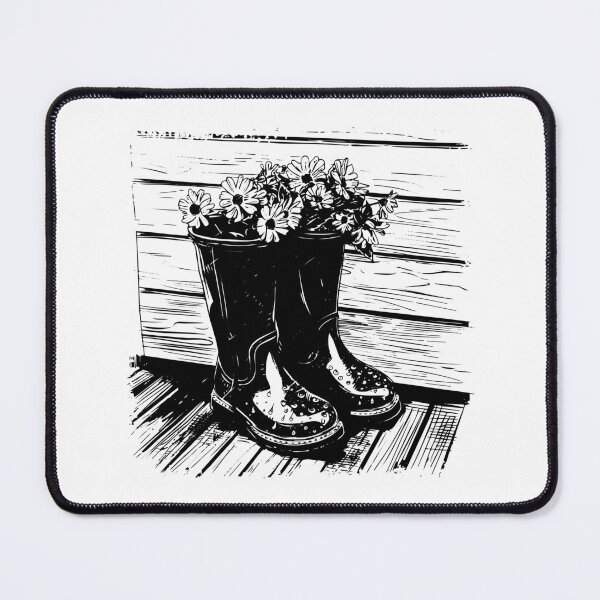 Item preview, Flower-Filled Rain Boots | Rustic Country Farmhouse Garden Art designed and sold by inkoutninja.