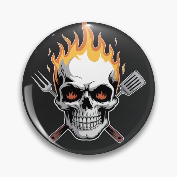 Item preview, Grill or Be Grilled Fiery Skull Pitmaster Quote designed and sold by CRHPOD20.