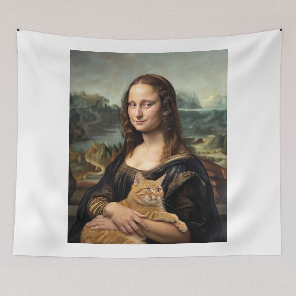Item preview, Mona Lisa with Cat – Whimsical Renaissance Remix designed and sold by JayceTucker89.