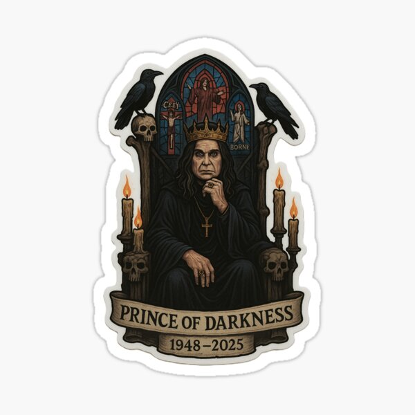 Aperçu de l'œuvre Prince of Darkness – Sticker hommage à Ozzy Osbourne (1948–2025) créée et vendue par kitsune3030.