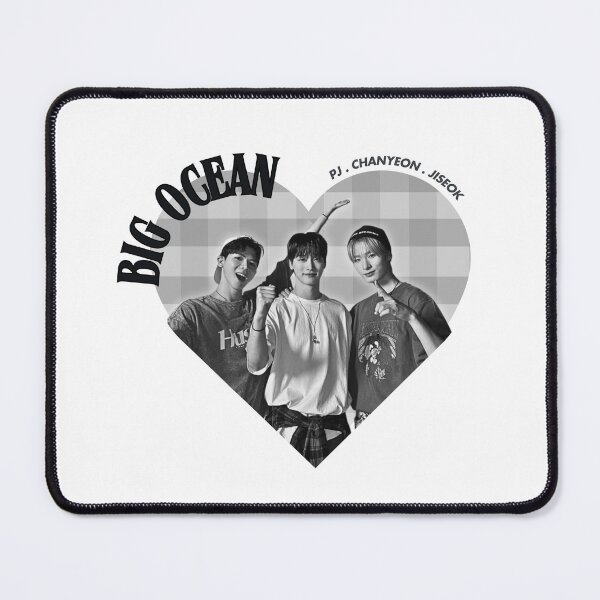 Item preview, Big Ocean Members Kpop Group Heart Black and White Collage Design designed and sold by HELL0WBELLO.