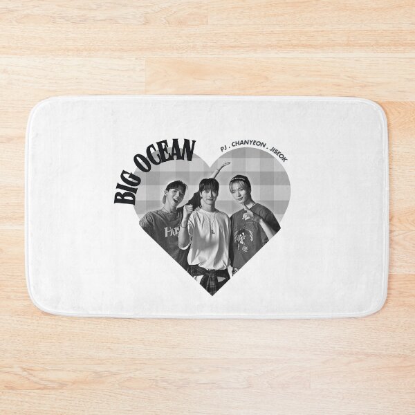Item preview, Big Ocean Members Kpop Group Heart Black and White Collage Design designed and sold by HELL0WBELLO.