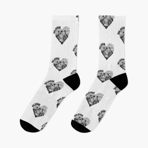 Item preview, Big Ocean Members Kpop Group Heart Black and White Collage Design designed and sold by HELL0WBELLO.