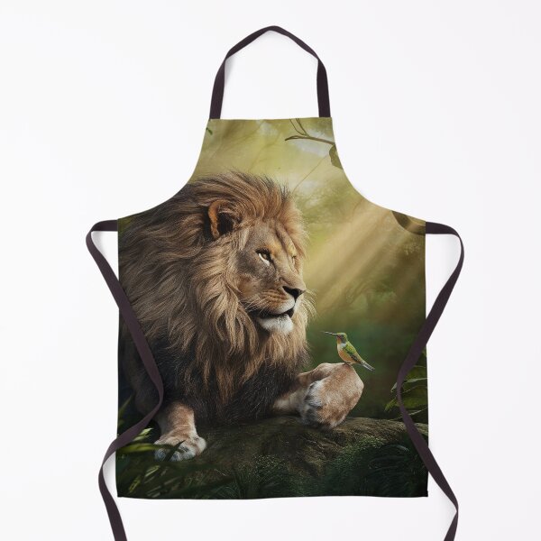 Item preview,   Majestic Lion in Lush Forest with Hummingbird Harmony designed and sold by AnimalAirtistry.