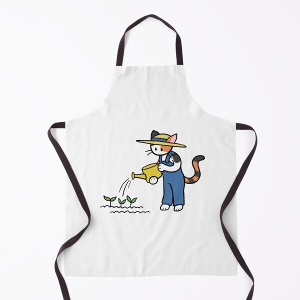 Item preview, Gardener Cat Watering Plants designed and sold by CozyCocoCorner.