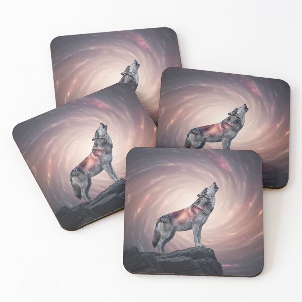 Item preview,   Majestic Wolf Howling Against Cosmic Nebula Backdrop designed and sold by AnimalAirtistry.