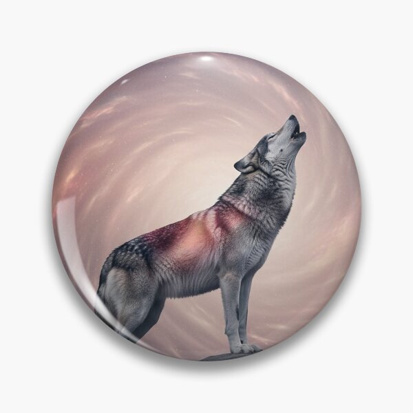 Item preview,   Majestic Wolf Howling Against Cosmic Nebula Backdrop designed and sold by AnimalAirtistry.