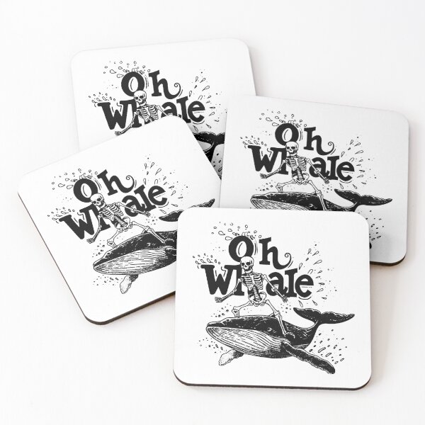 Item preview, Oh Whale Skeleton Surfing Art | Funny Gothic Ocean Pun Design designed and sold by inkoutninja.