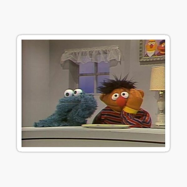 Vista previa del artículo con la obra «Captura de pantalla inspirada en Ernie y el Monstruo de las Galletas», diseñado y vendido por muppetbecca.