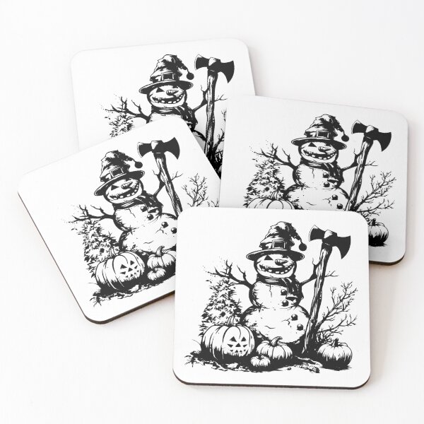 Item preview, Creepy Halloween Snowman | Spooky Pumpkin Winter Horror Mashup Art designed and sold by inkoutninja.