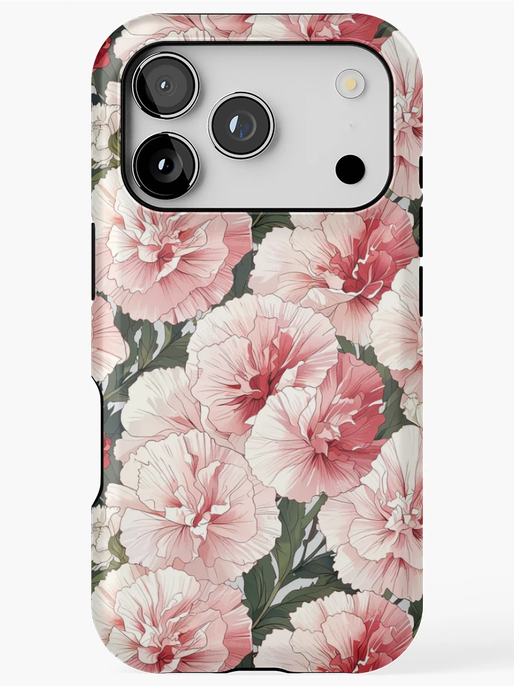 Thumbnail 1 of 4, iPhone Case, Carnations designed and sold by CoolPixels.