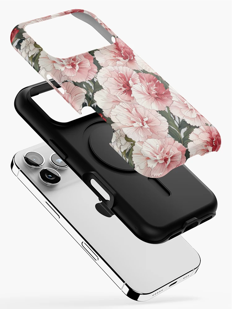 Thumbnail 2 of 4, iPhone Case, Carnations designed and sold by CoolPixels.