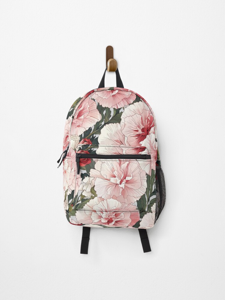 Thumbnail 1 of 3, Backpack, Carnations designed and sold by CoolPixels.