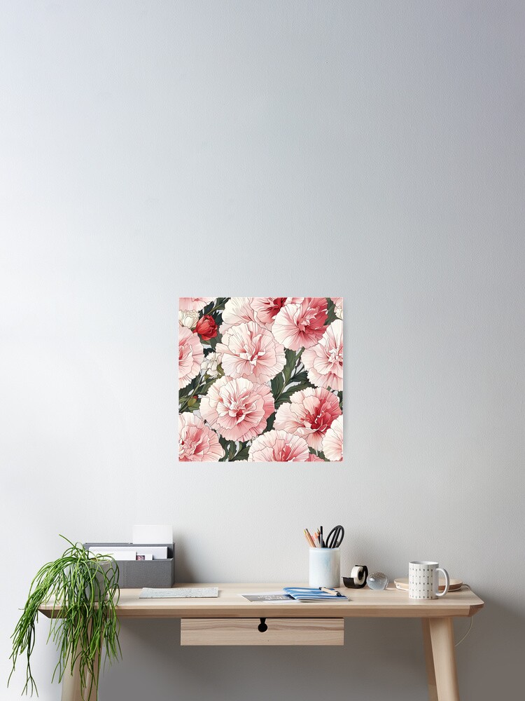 Thumbnail 2 of 3, Poster, Carnations designed and sold by CoolPixels.