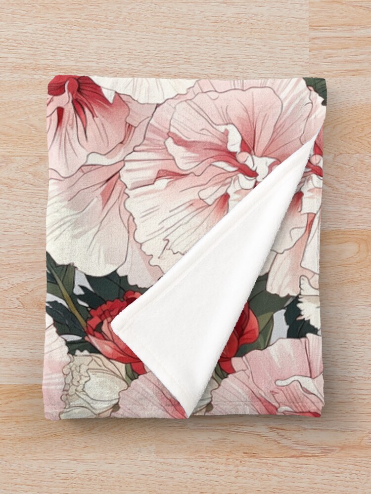 Thumbnail 3 of 6, Throw Blanket, Carnations designed and sold by CoolPixels.
