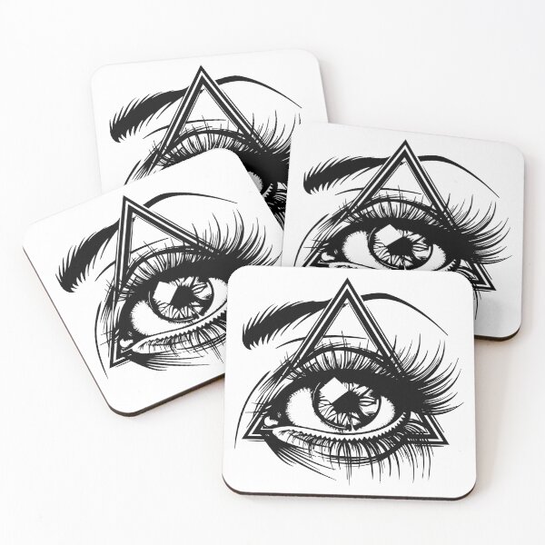 Item preview, All-Seeing Eye in Triangle | Mystical Third Eye Line Art Illustration designed and sold by inkoutninja.