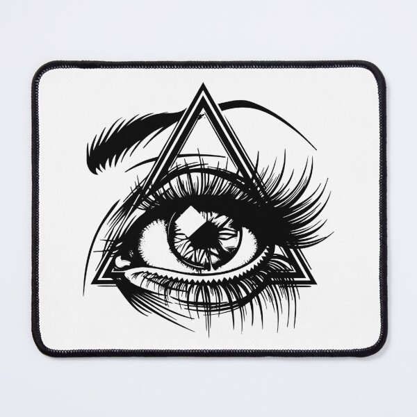 Item preview, All-Seeing Eye in Triangle | Mystical Third Eye Line Art Illustration designed and sold by inkoutninja.