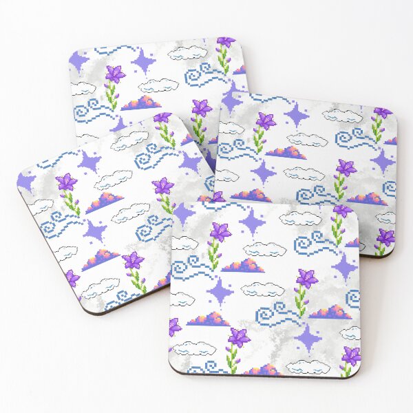 Item preview, Pixelated clouds of flowers designed and sold by andrasdesignssss.