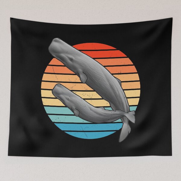 Item preview, Sperm Whale Retro Sunset designed and sold by NicGrayGraphic.