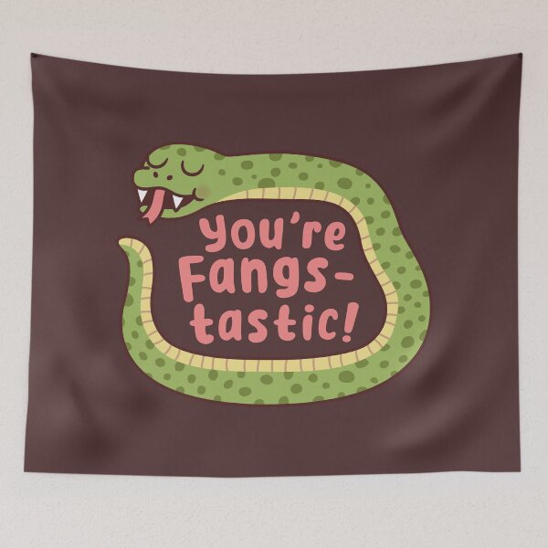 Item preview, Snake You Are Fangstastic Positive Affirmation Pun designed and sold by rustydoodle.