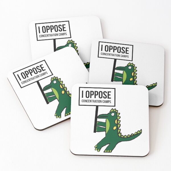 Item preview, Alligator activist with sign opposing concentration camps  designed and sold by Rachel the Artist .